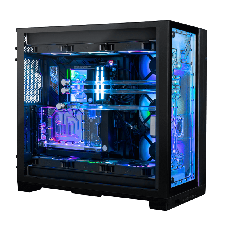 Custom liquid-cooled PC with RGB lighting